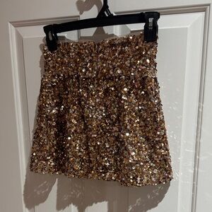 Zara Sequin Mini Skirt - Gold